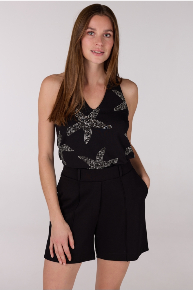 FHINE HS25 TOP VSF 301 SLEEVELESS 000985 BLACK OFF WHITE